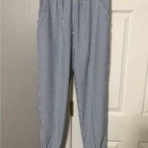Women's Blue Striped Joggers